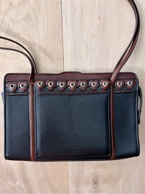 Brighton Vintage Two-Tone Heart Stud Shoulder Organizer 90s C953481